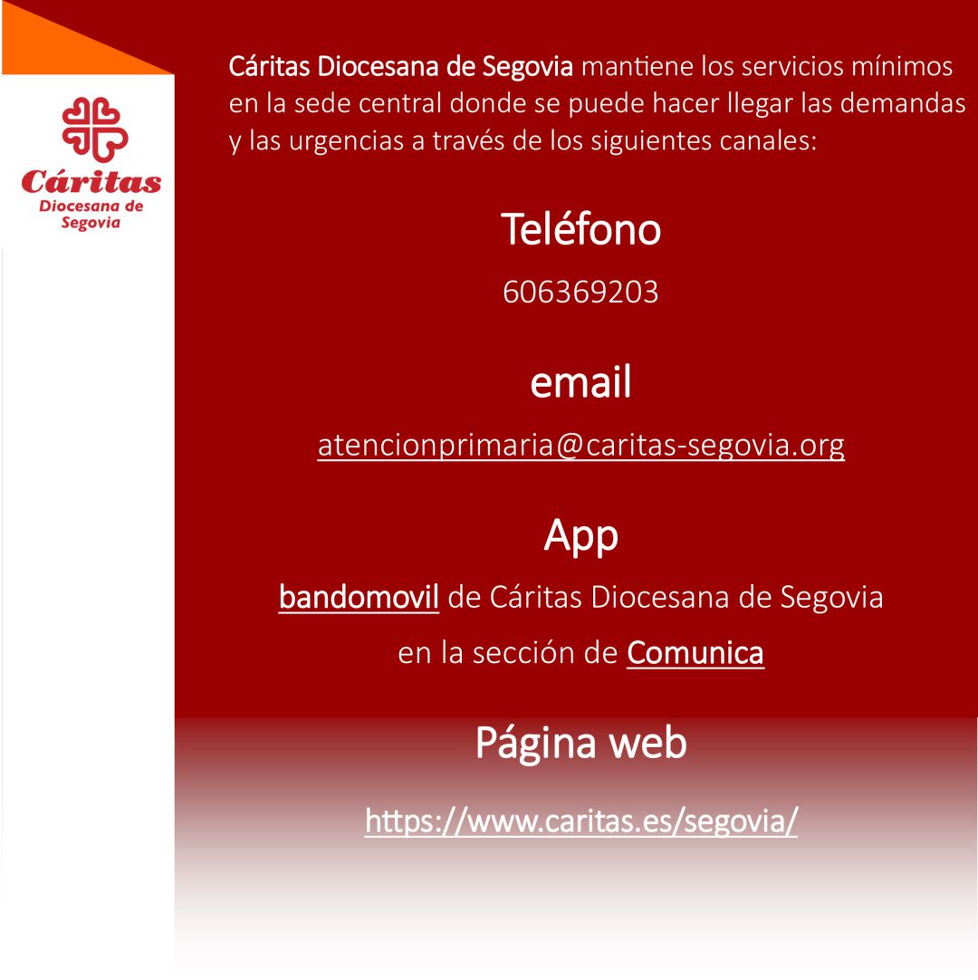 Cáritas Diocesana de Segovia Cáritas Diocesana de Segovia