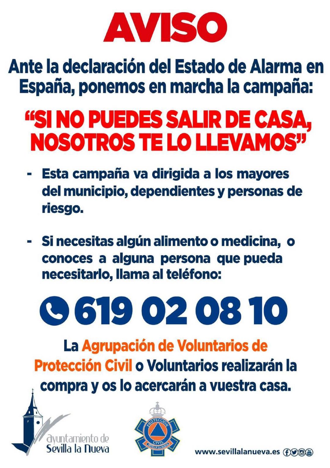 Cartel de la campaña de Protección Civil de Sevilla la Nueva Cartel de la campaña de Protección Civil de Sevilla la Nueva