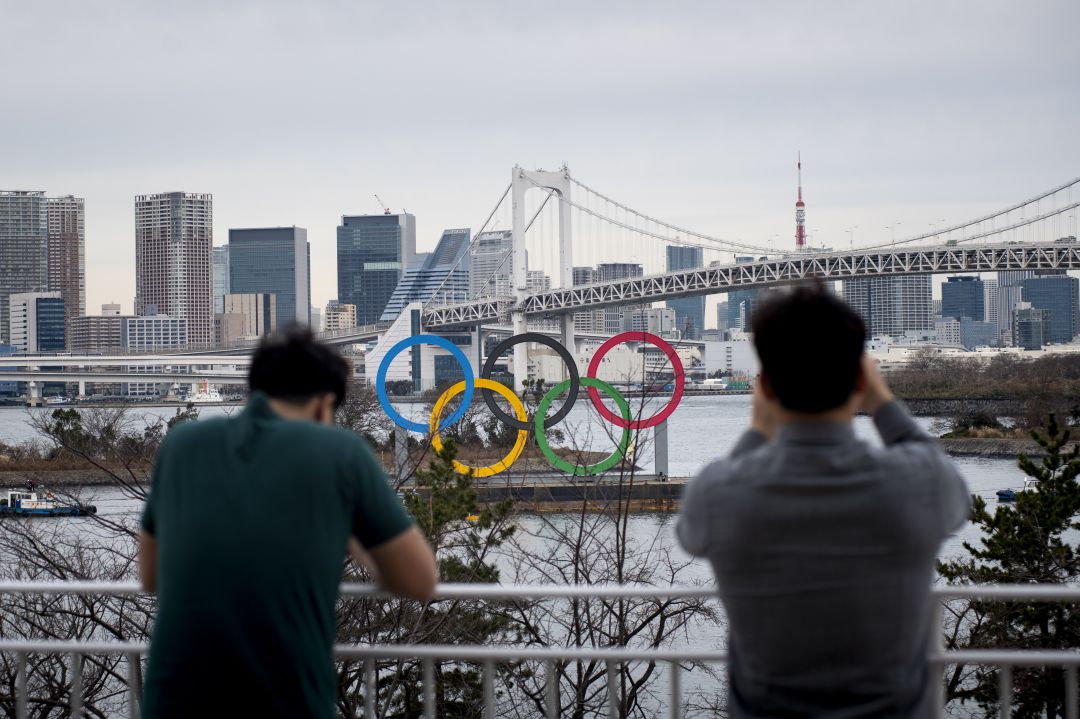 Los anillos olímpicos, en Tokio. Los anillos olímpicos, en Tokio.