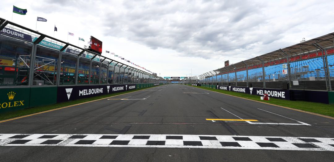 Imagen de la línea de meta del Gran Premio de Australia de Fórmula 1 Imagen de la línea de meta del Gran Premio de Australia de Fórmula 1