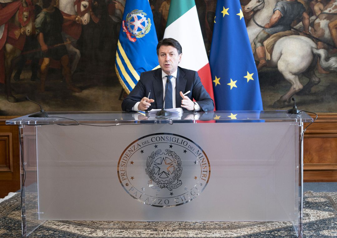 El primer ministro, Giussepe Conte, comparece en rueda de prensa. El primer ministro, Giussepe Conte, comparece en rueda de prensa.