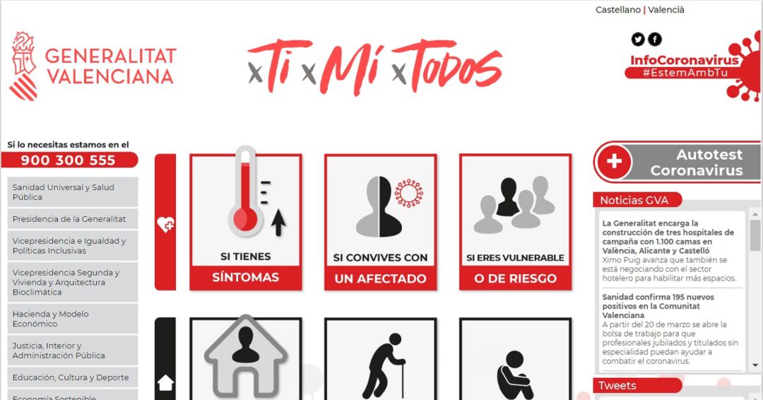 La Generalitat Valenciana ha puesto en marcha una web con información sobre el coronavirus La Generalitat Valenciana ha puesto en marcha una web con información sobre el coronavirus