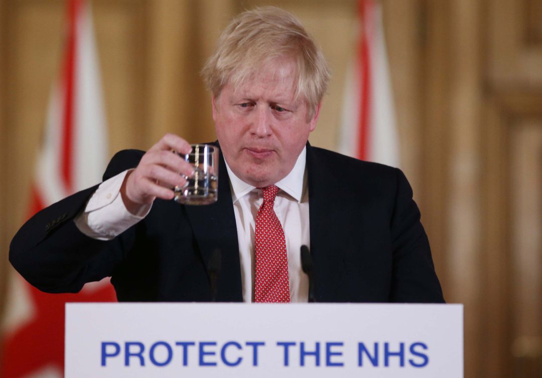 Boris Johnson en una rueda de prensa. Boris Johnson en una rueda de prensa.