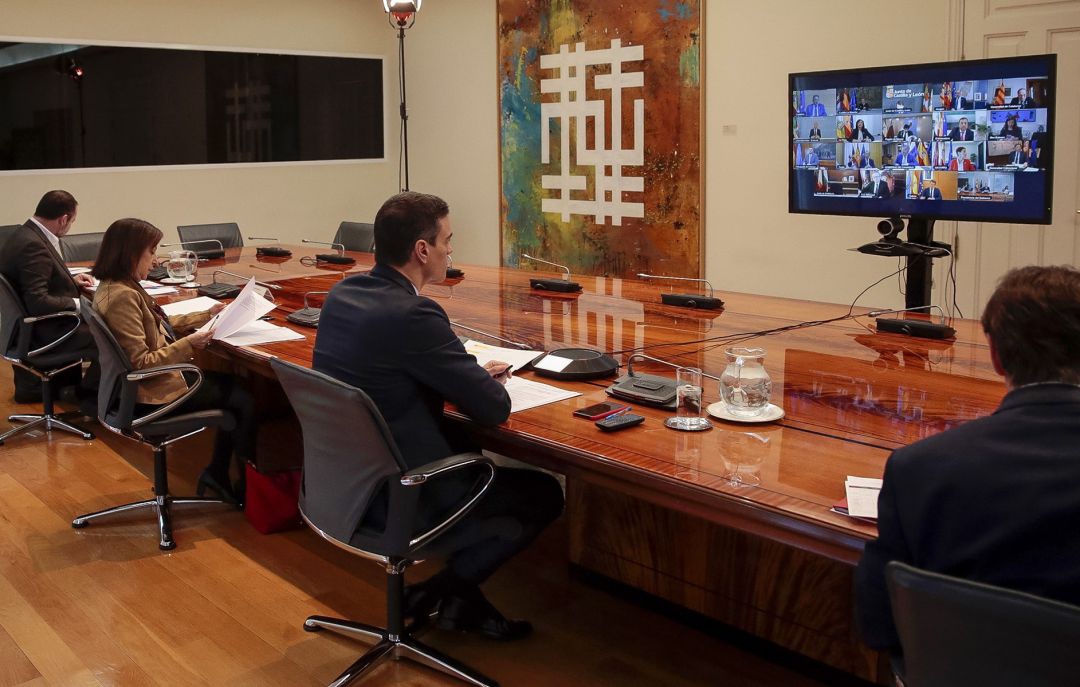 Sánchez, durante la reunión con los presidentes autonómicos Sánchez, durante la reunión con los presidentes autonómicos