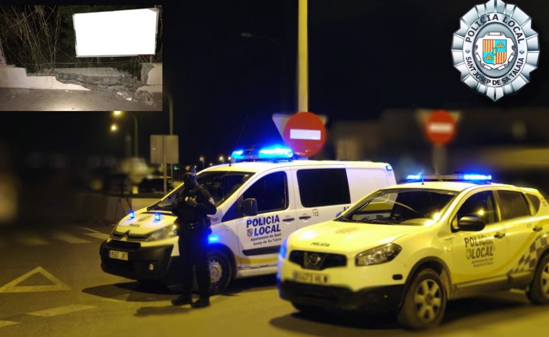 Imagen de un control policial en Sant Josep Imagen de un control policial en Sant Josep