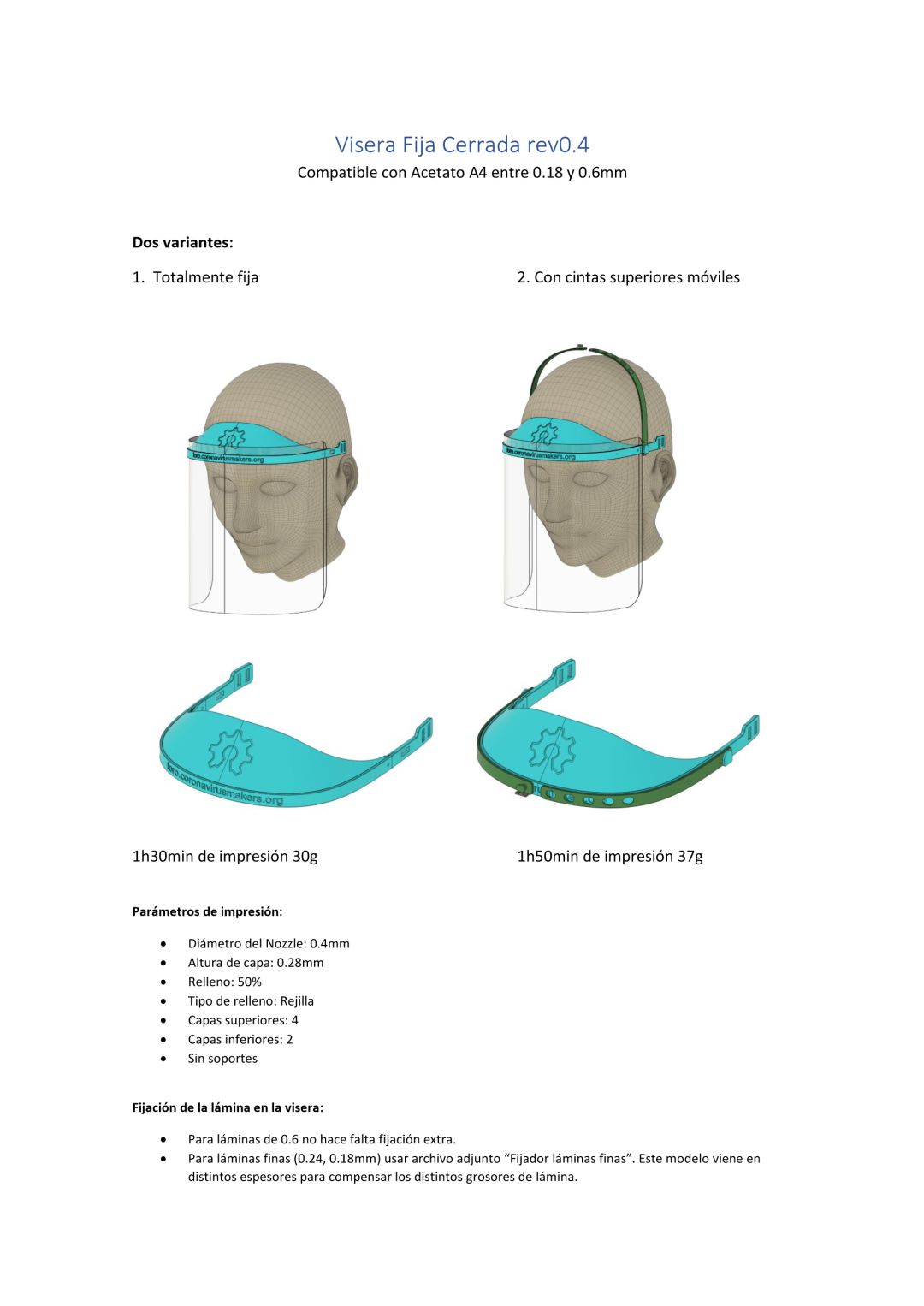 Visera protectora para 3D Visera protectora para 3D