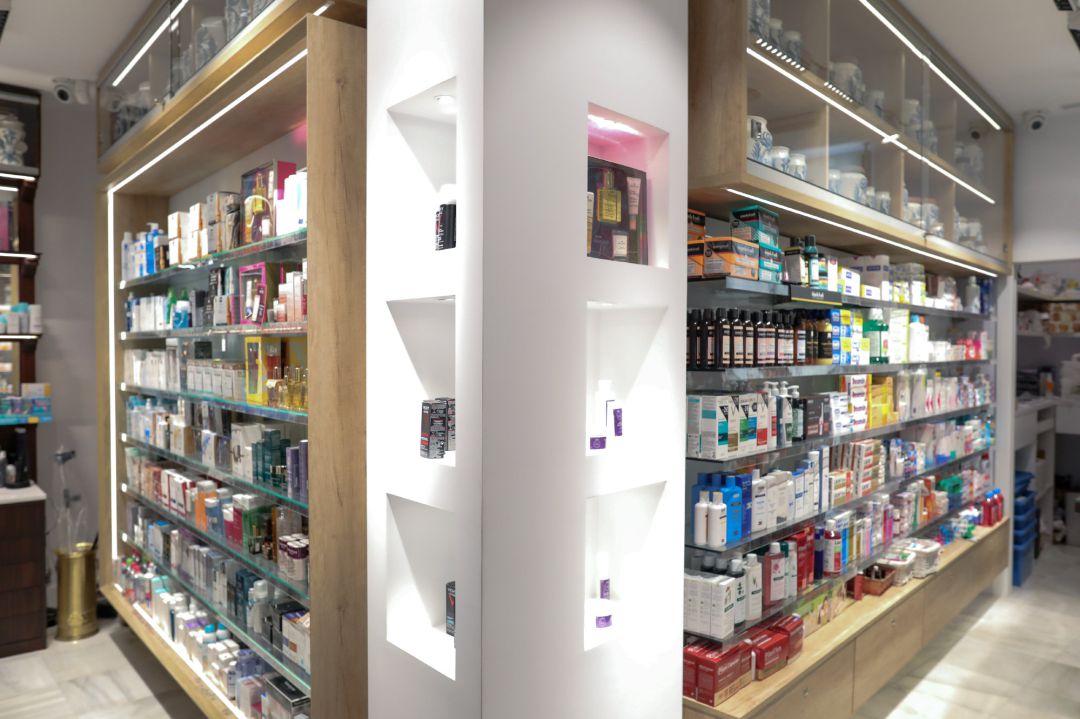 Imagen de medicamentos en una farmacia Imagen de medicamentos en una farmacia