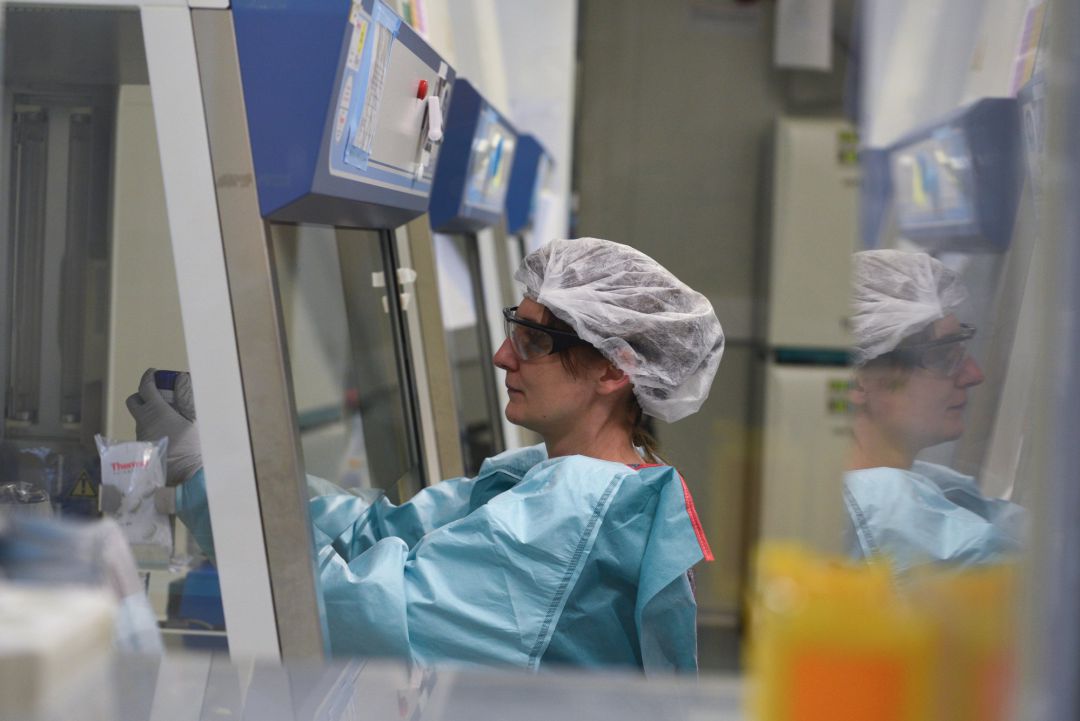 Una científica trabajando en el desarrollo de una vacuna contra el coronavirus en el Instituto Pasteur, en París Una científica trabajando en el desarrollo de una vacuna contra el coronavirus en el Instituto Pasteur, en París
