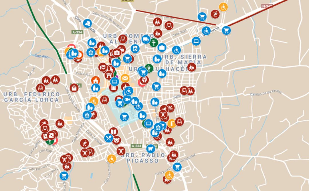 Mapa interactivo servicios básicos en Baza Mapa interactivo servicios básicos en Baza