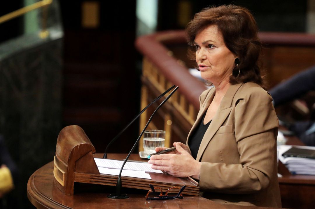 La vicepresidenta del Gobierno, Carmen Calvo, en el Congreso de los Diputados La vicepresidenta del Gobierno, Carmen Calvo, en el Congreso de los Diputados