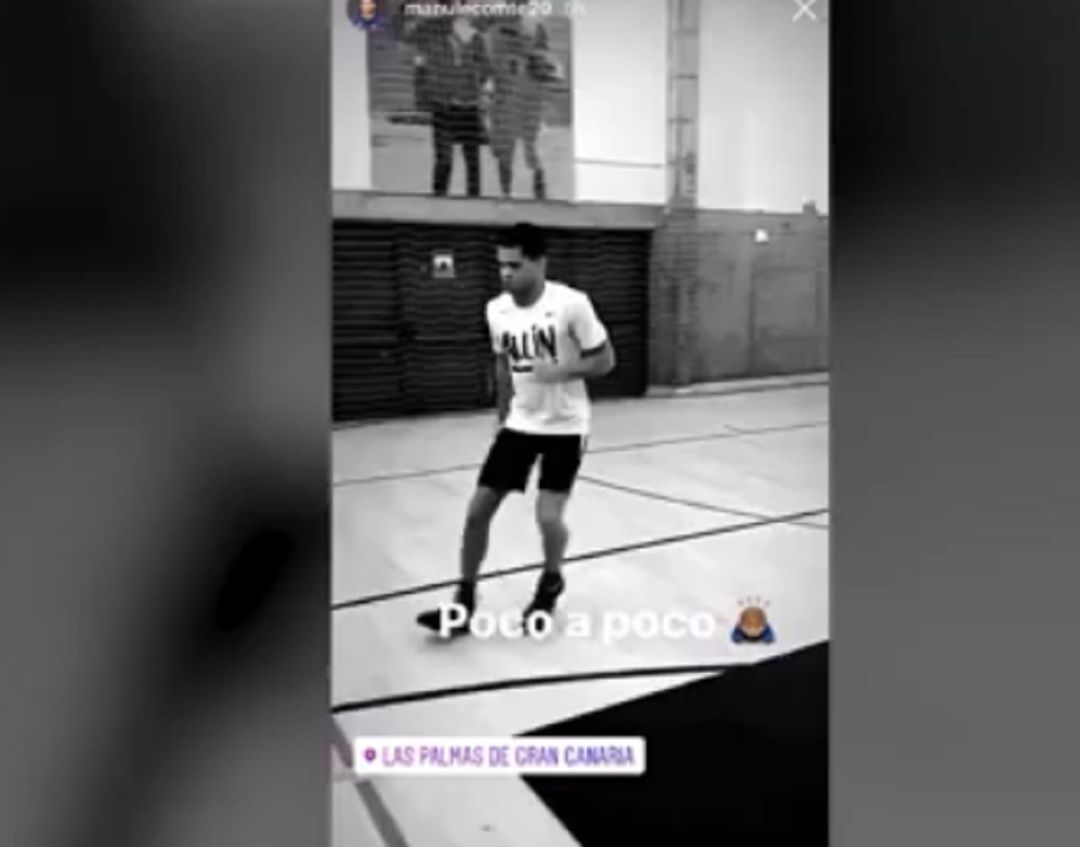 Un fotograma del vídeo que Manu Lecomte ha borrado y en el que está ejercitándose Un fotograma del vídeo que Manu Lecomte ha borrado y en el que está ejercitándose