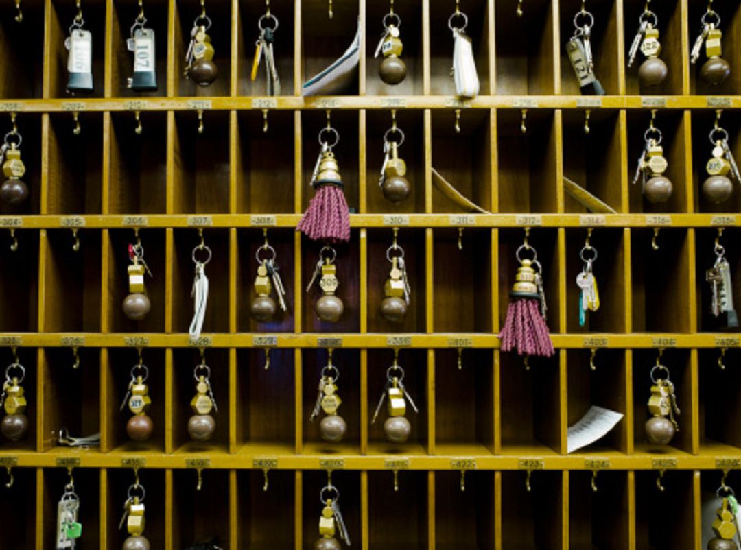 Llaves en la recepción de un hotel Llaves en la recepción de un hotel