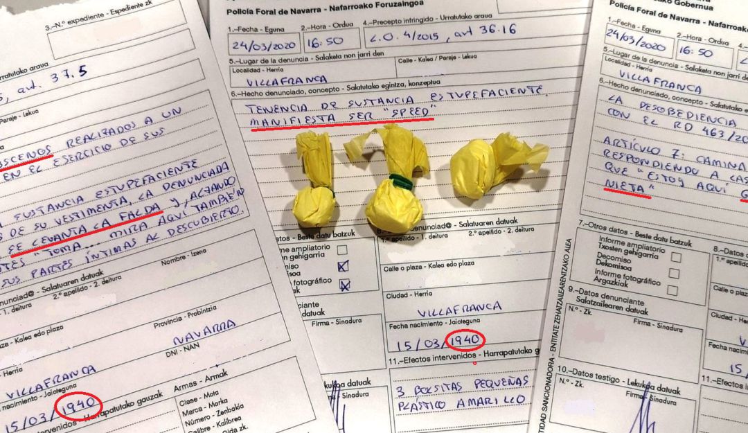 La policía comparte la droga y las tres denuncias. La policía comparte la droga y las tres denuncias.