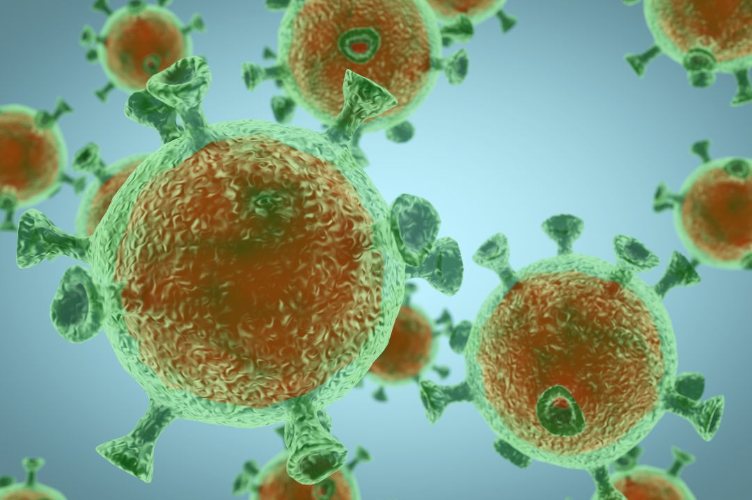 Imagen de archivo de un renderizado 3D del coronavirus Imagen de archivo de un renderizado 3D del coronavirus