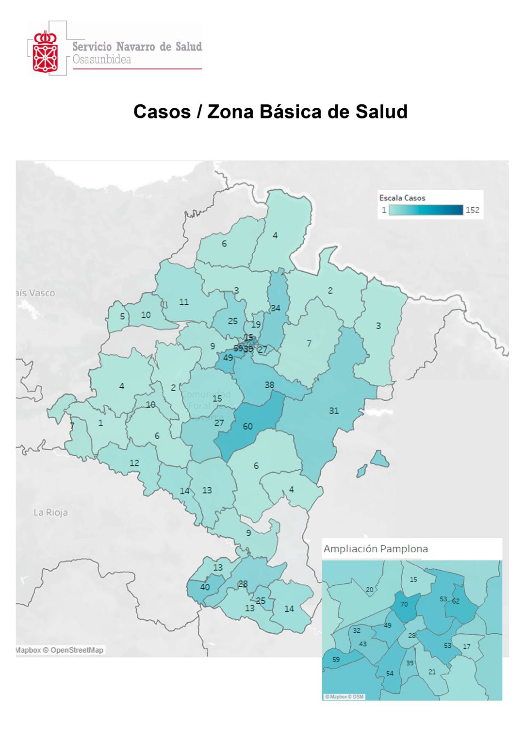 Gráfico contagiados en Navarra Gráfico contagiados en Navarra