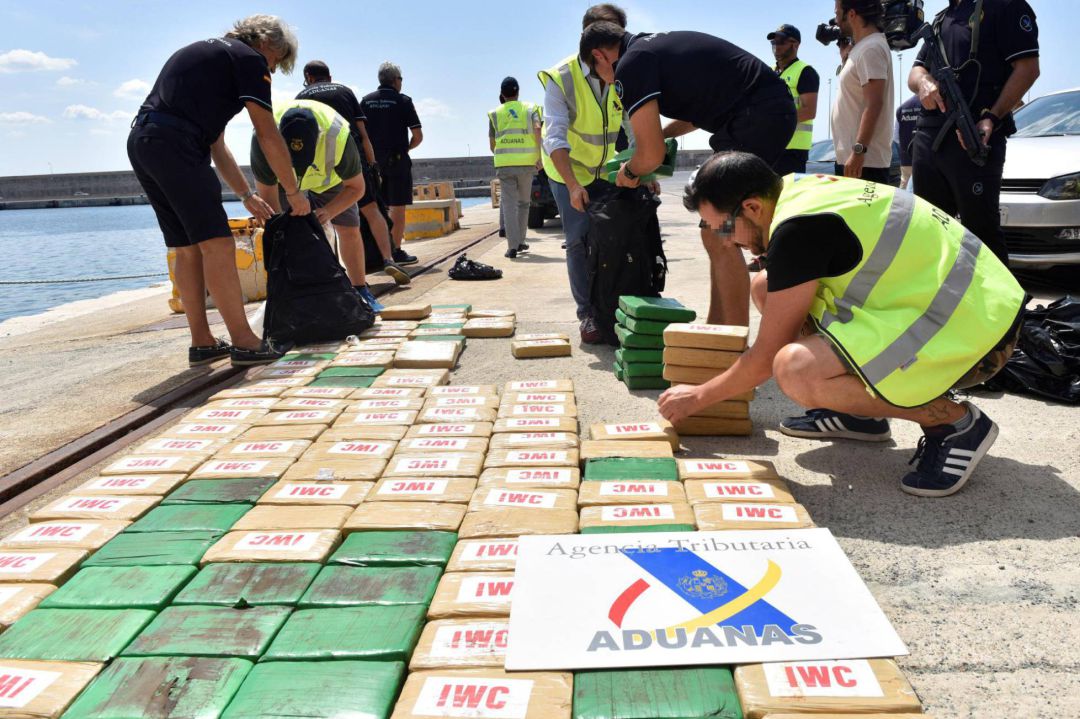 Droga decomisada en un barco en 2018 Droga decomisada en un barco en 2018