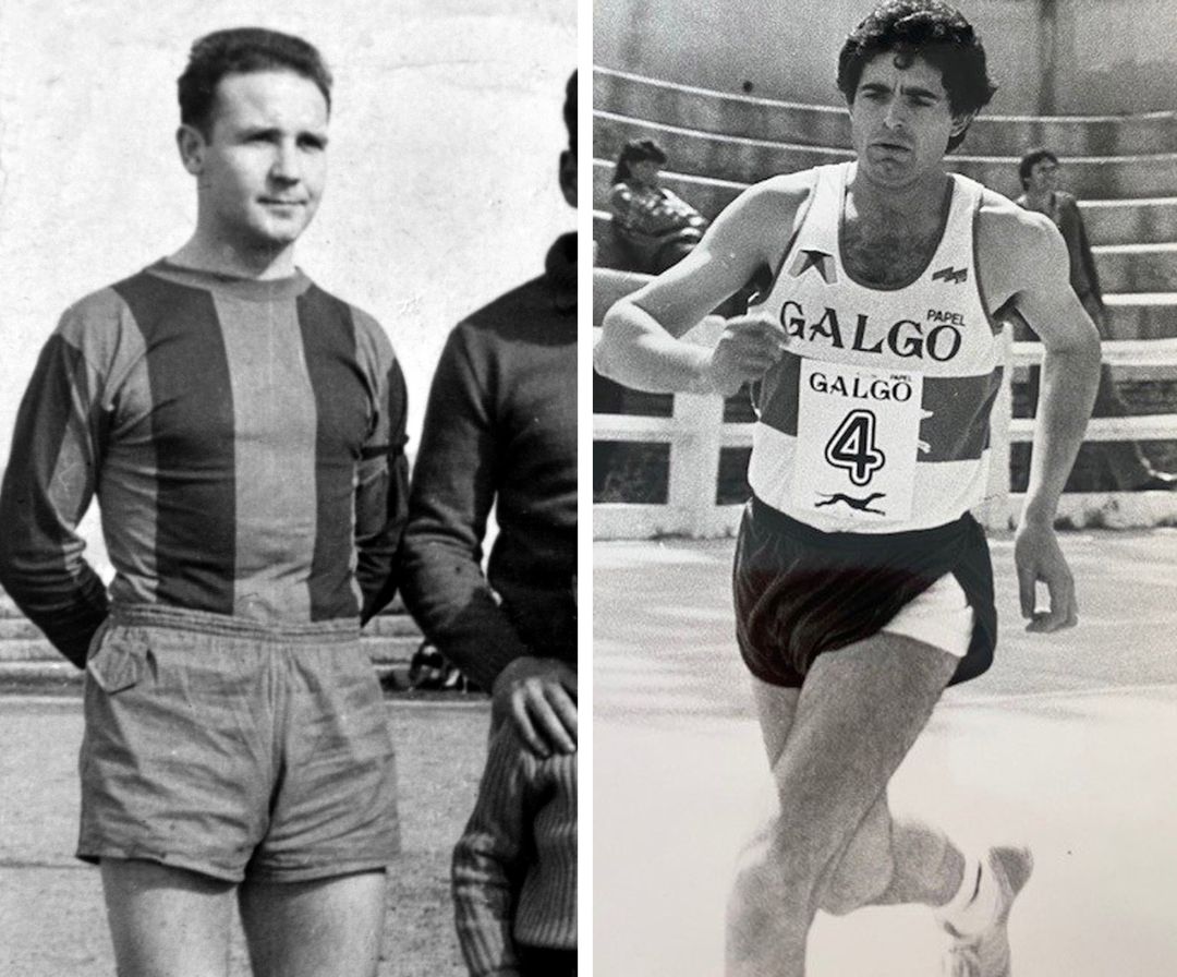 Juan Antón con la camiseta de la Segoviana y Santiago LLorente durante una carrera Juan Antón con la camiseta de la Segoviana y Santiago LLorente durante una carrera