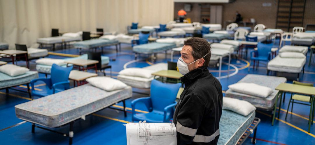 El hospital de campaña de Leganés está ubicado en el polideportivo 'Carlos Sastre' El hospital de campaña de Leganés está ubicado en el polideportivo 'Carlos Sastre'