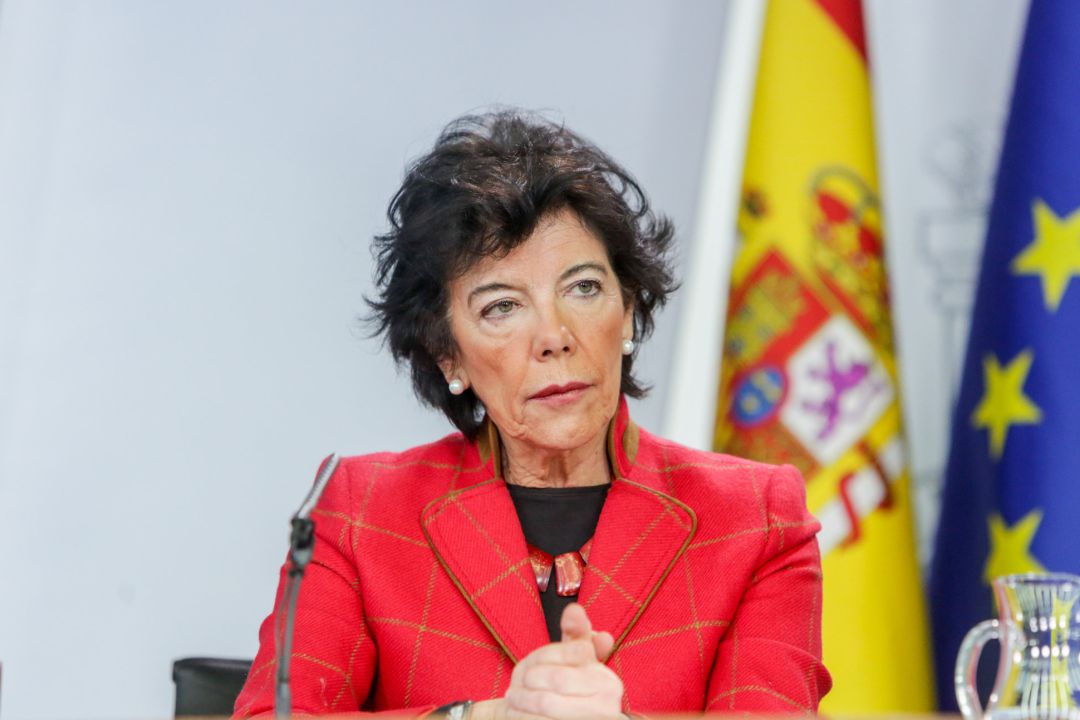 La ministra de Educación y Formación Profesional, Isabel Celaá, en enero durante una comparecencia en Moncloa. La ministra de Educación y Formación Profesional, Isabel Celaá, en enero durante una comparecencia en Moncloa.