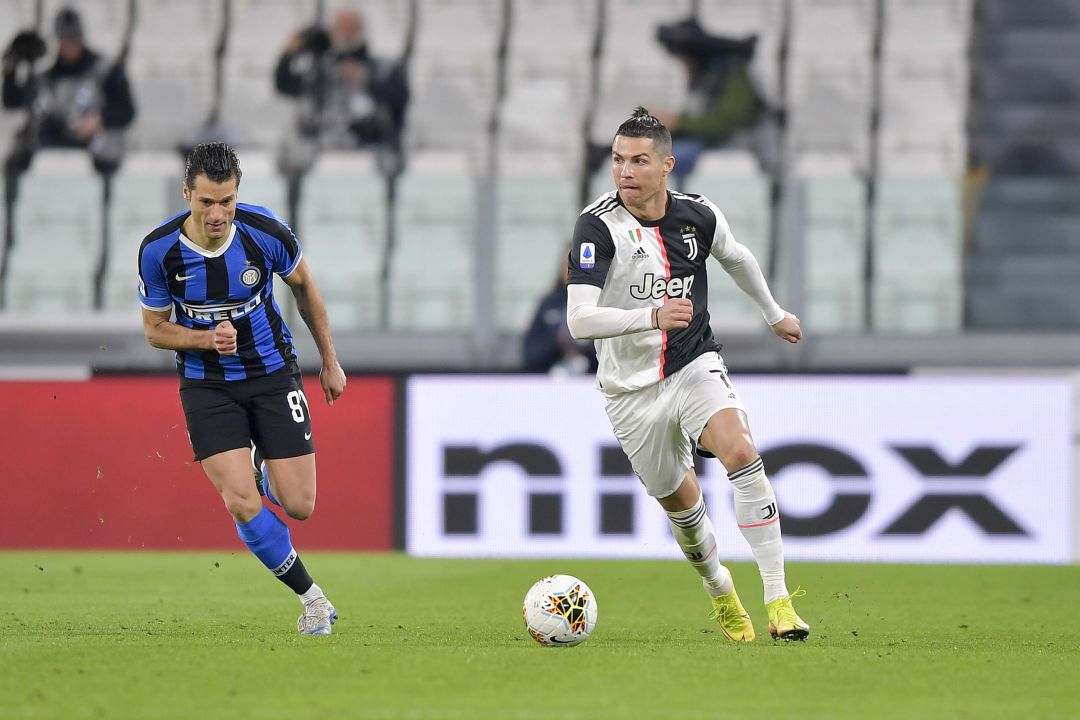 Cristiano Ronaldo, durante el partido contra el Inter. Cristiano Ronaldo, durante el partido contra el Inter.