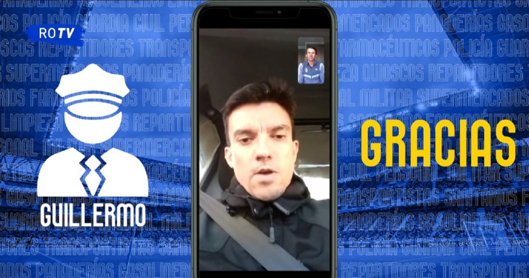 Ziganda habla con Guillermo, policía y socio del Real Oviedo Ziganda habla con Guillermo, policía y socio del Real Oviedo