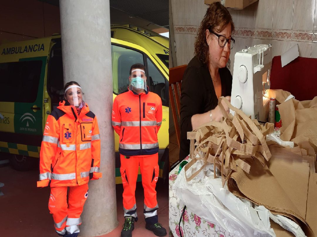 Mujer de Lanteira, cose mascarillas para personal sanitario. Mujer de Lanteira, cose mascarillas para personal sanitario.