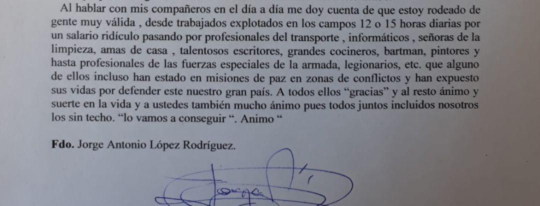 La carta de Jorge Antonio López Rodriguez La carta de Jorge Antonio López Rodriguez