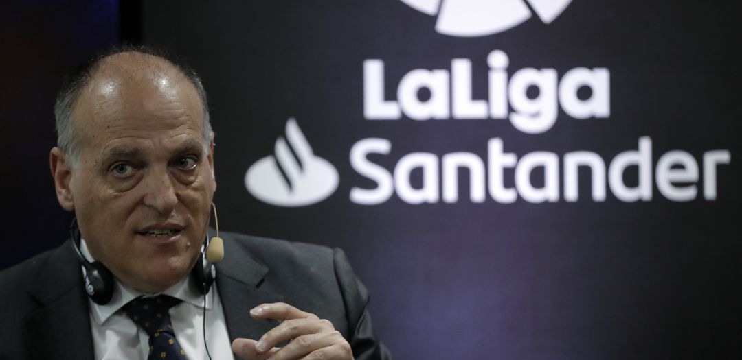 Javier Tebas, durante una comparecencia oficial Javier Tebas, durante una comparecencia oficial
