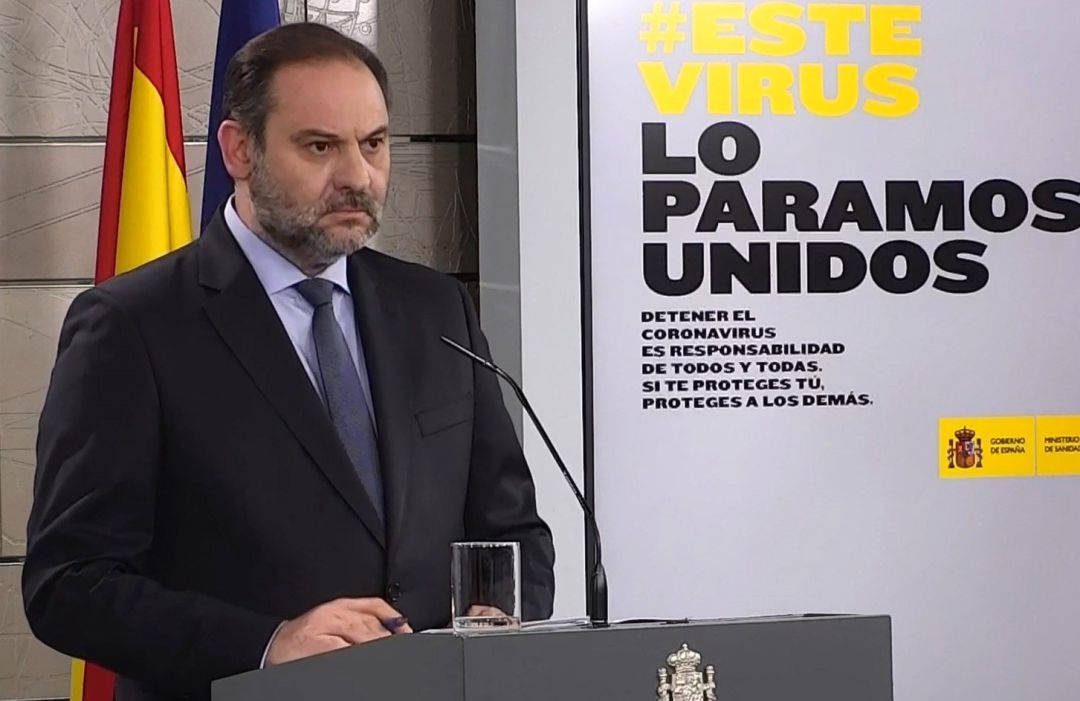 El ministro José Luis Ábalos, en una de las comparecencias por el COVID-19. El ministro José Luis Ábalos, en una de las comparecencias por el COVID-19.