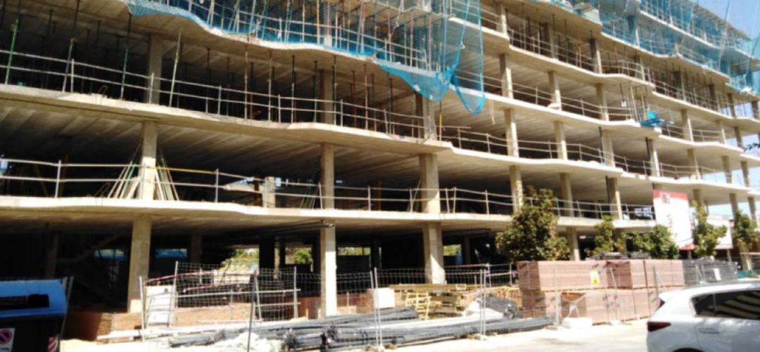 Estado de las obras de las viviendas de El Rosón en agosto del pasado año Estado de las obras de las viviendas de El Rosón en agosto del pasado año
