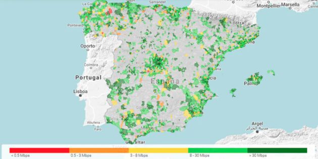 Figura 1. Cobertura 4G en España medida con la herramienta CoberApp (generado el 23 de marzo de 2020). Figura 1. Cobertura 4G en España medida con la herramienta CoberApp (generado el 23 de marzo de 2020).