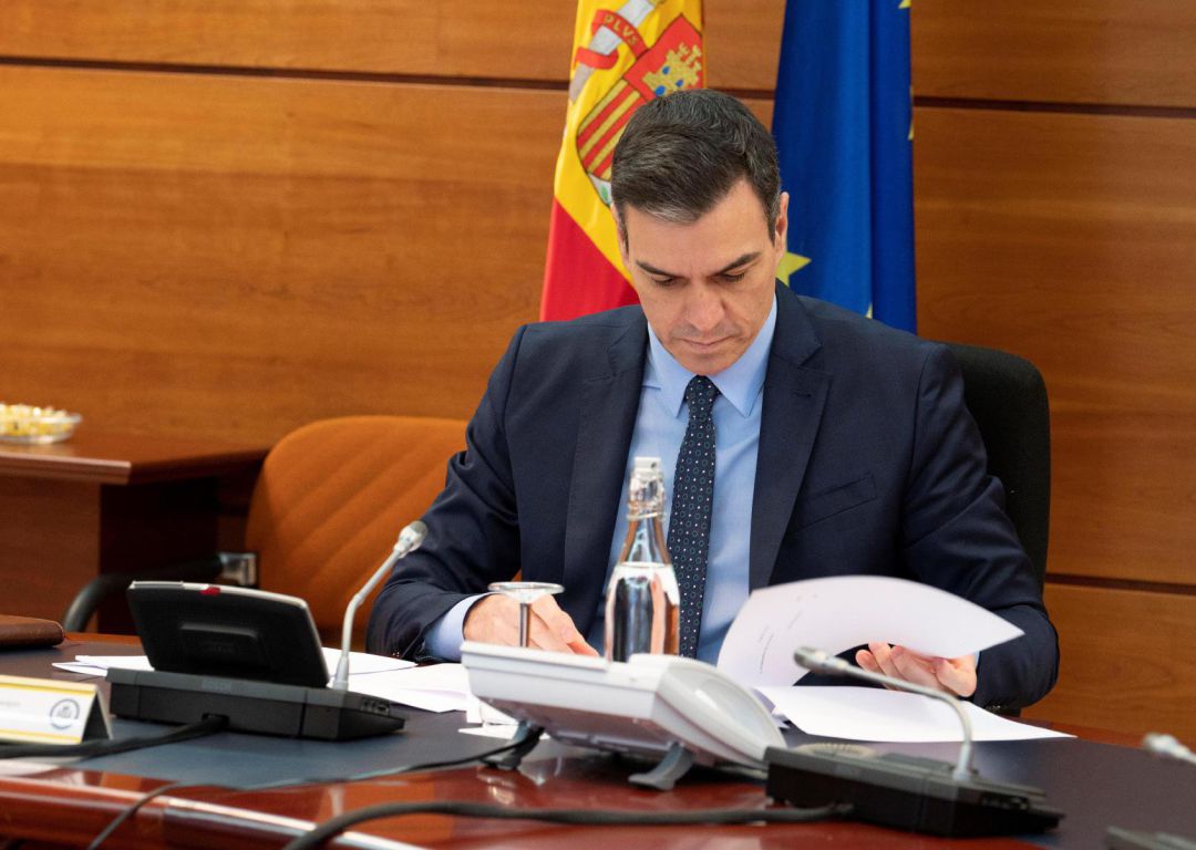 El presidente del Gobierno, Pedro Sánchez, durante la reunión del Consejo de Ministros celebrada este martes El presidente del Gobierno, Pedro Sánchez, durante la reunión del Consejo de Ministros celebrada este martes