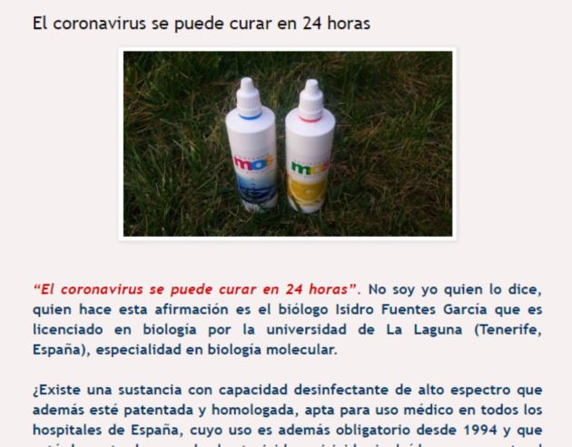 Blog que ha difundido el bulo Blog que ha difundido el bulo