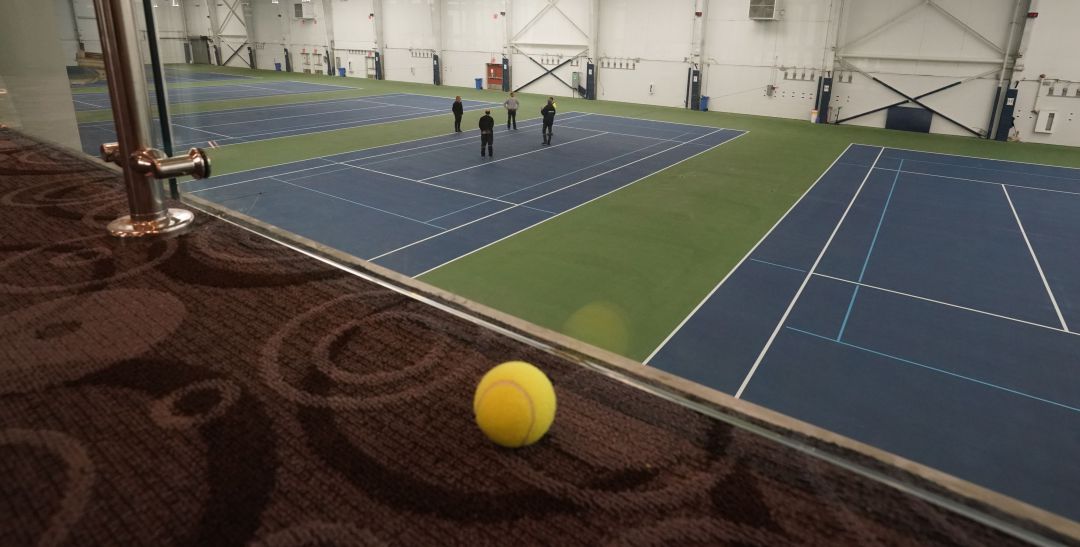 Las pistas del US Open que se convertirán en un hospital de campaña con 350 camas en Nueva York. Las pistas del US Open que se convertirán en un hospital de campaña con 350 camas en Nueva York.