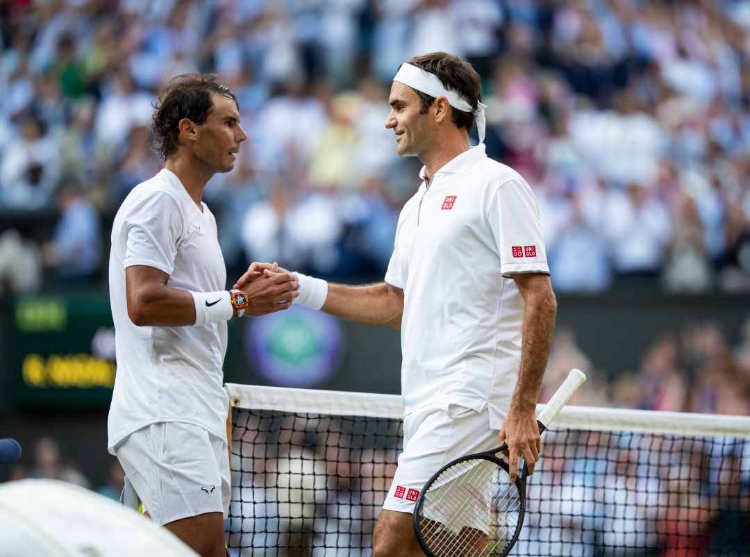 Rafa Nadal y Roger Federer, en un encuentro en Wimbledon. Rafa Nadal y Roger Federer, en un encuentro en Wimbledon.