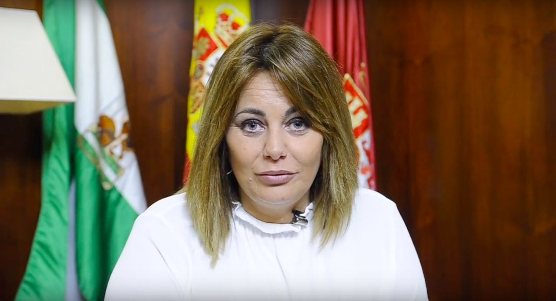 La alcaldesa, Elena Amaya, en un vídeo realizado en el Ayuntamiento de Puerto Real La alcaldesa, Elena Amaya, en un vídeo realizado en el Ayuntamiento de Puerto Real