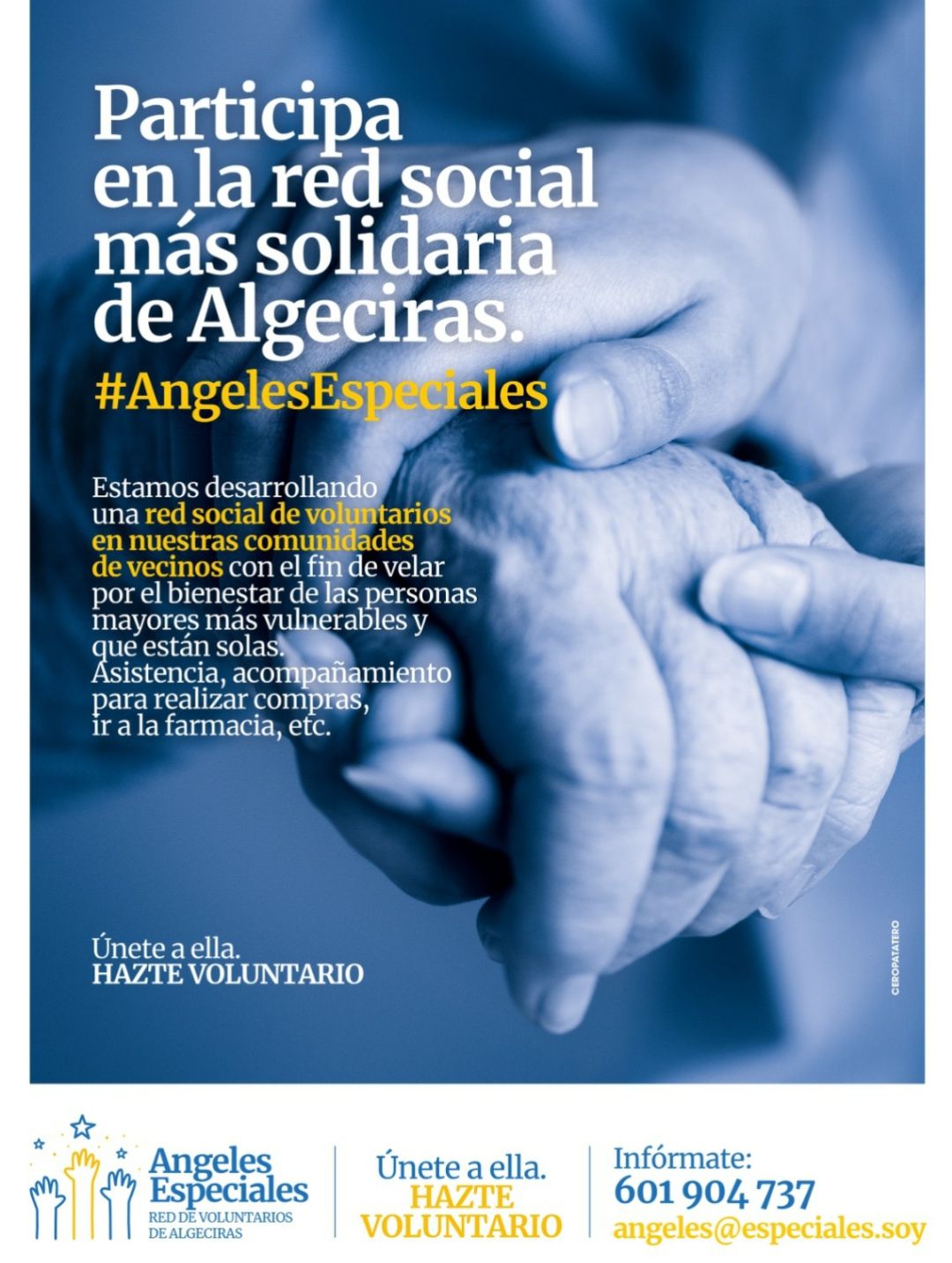 Cartel promocional de la red solidaria Ángeles Especiales. Cartel promocional de la red solidaria Ángeles Especiales.