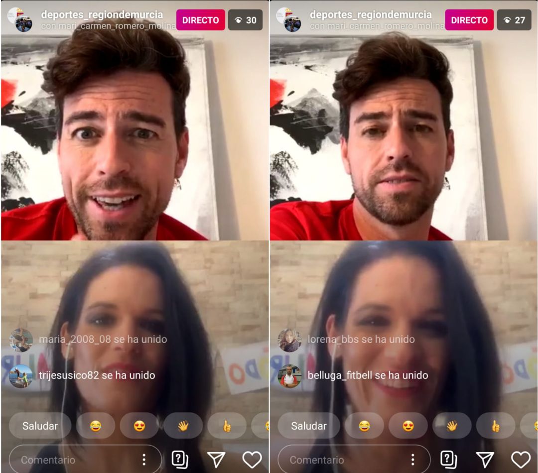 Fran Sánchez y Mari Carmen Romero en el directo de Instagram Fran Sánchez y Mari Carmen Romero en el directo de Instagram