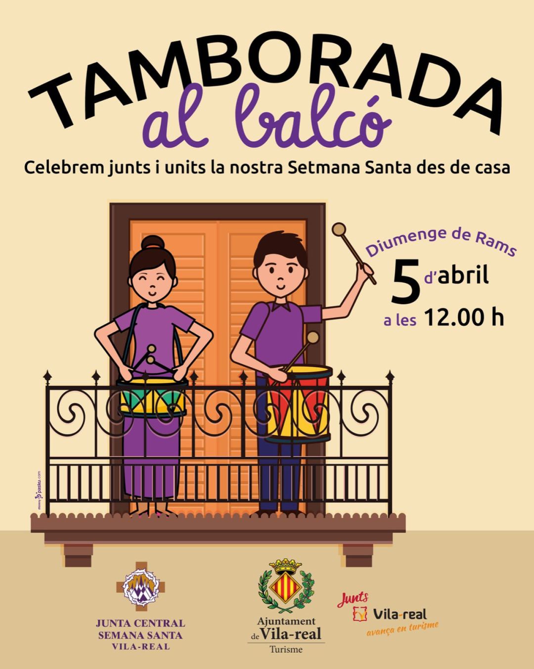 Tamborada en los balcones. Tamborada en los balcones.