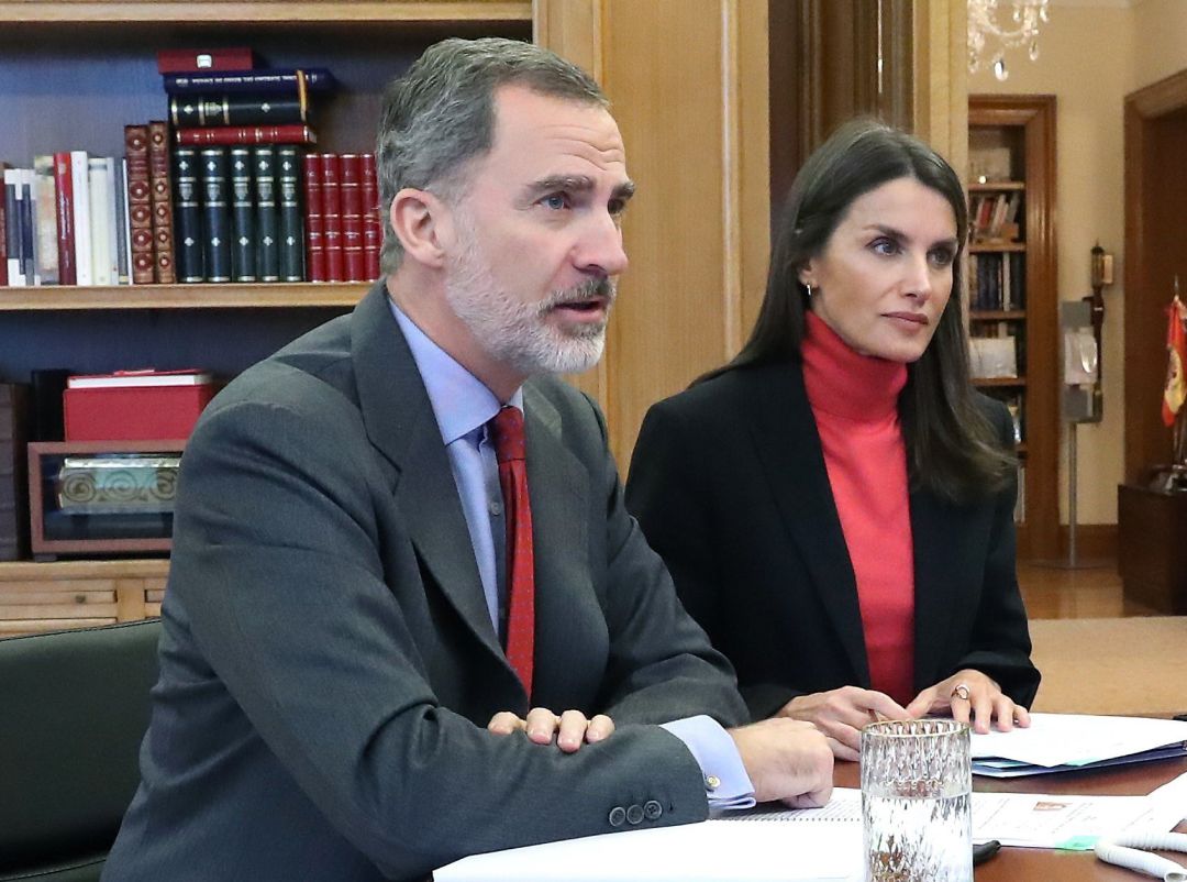 Los Reyes, Don Felipe y Doña Leitizia, en la reunión telemática Los Reyes, Don Felipe y Doña Leitizia, en la reunión telemática