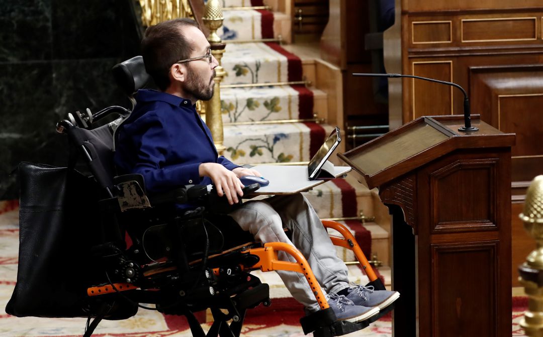 El portavoz de Unidas Podemos, Pablo Echenique, en el Congreso. El portavoz de Unidas Podemos, Pablo Echenique, en el Congreso.