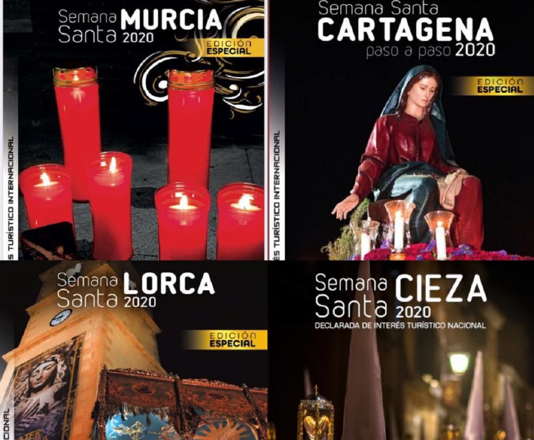 Portadas de las guías de Semana Santa de Murcia, Cartagena, Lorca y Cieza Portadas de las guías de Semana Santa de Murcia, Cartagena, Lorca y Cieza