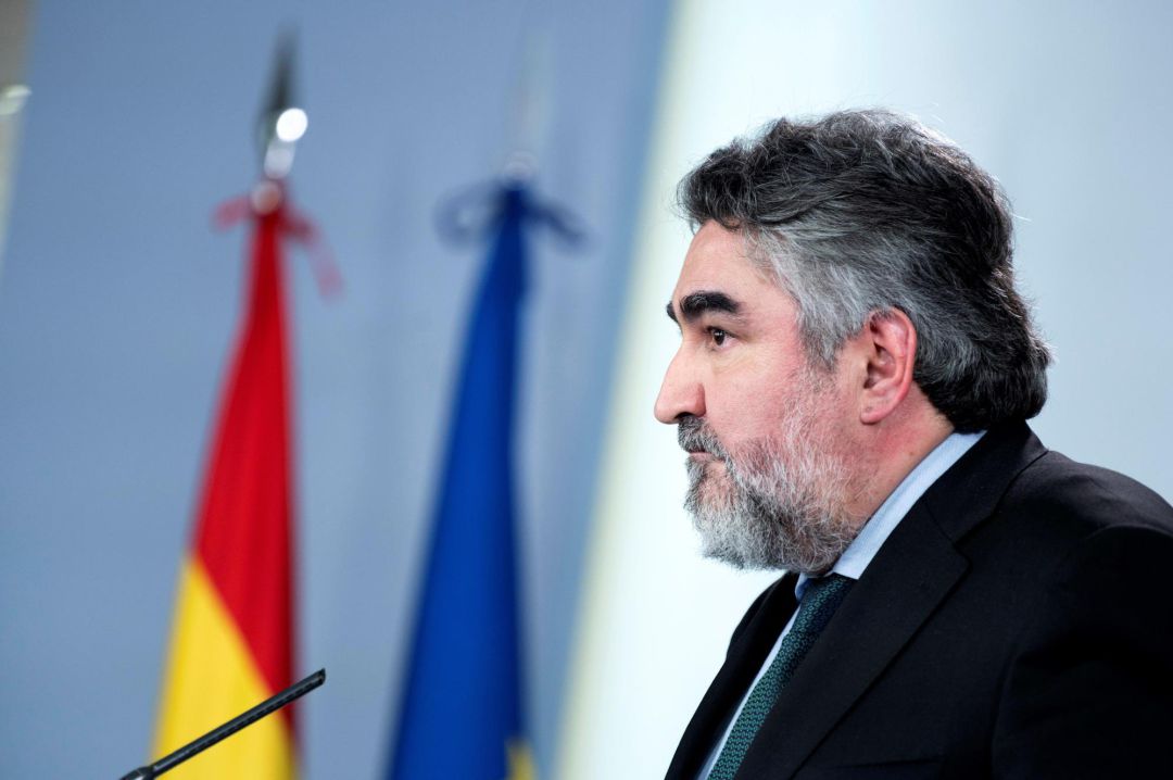 Fotografía facilitada por Moncloa del ministro de Cultura, José Manuel Rodríguez Uribes, durante la rueda de prensa ofrecida este martes en el Palacio de la Moncloa Fotografía facilitada por Moncloa del ministro de Cultura, José Manuel Rodríguez Uribes, durante la rueda de prensa ofrecida este martes en el Palacio de la Moncloa