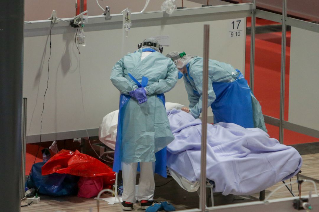 Interior del Hospital Temporal de la Comunidad de Madrid en IFEMA para pacientes con Covid-19 Interior del Hospital Temporal de la Comunidad de Madrid en IFEMA para pacientes con Covid-19
