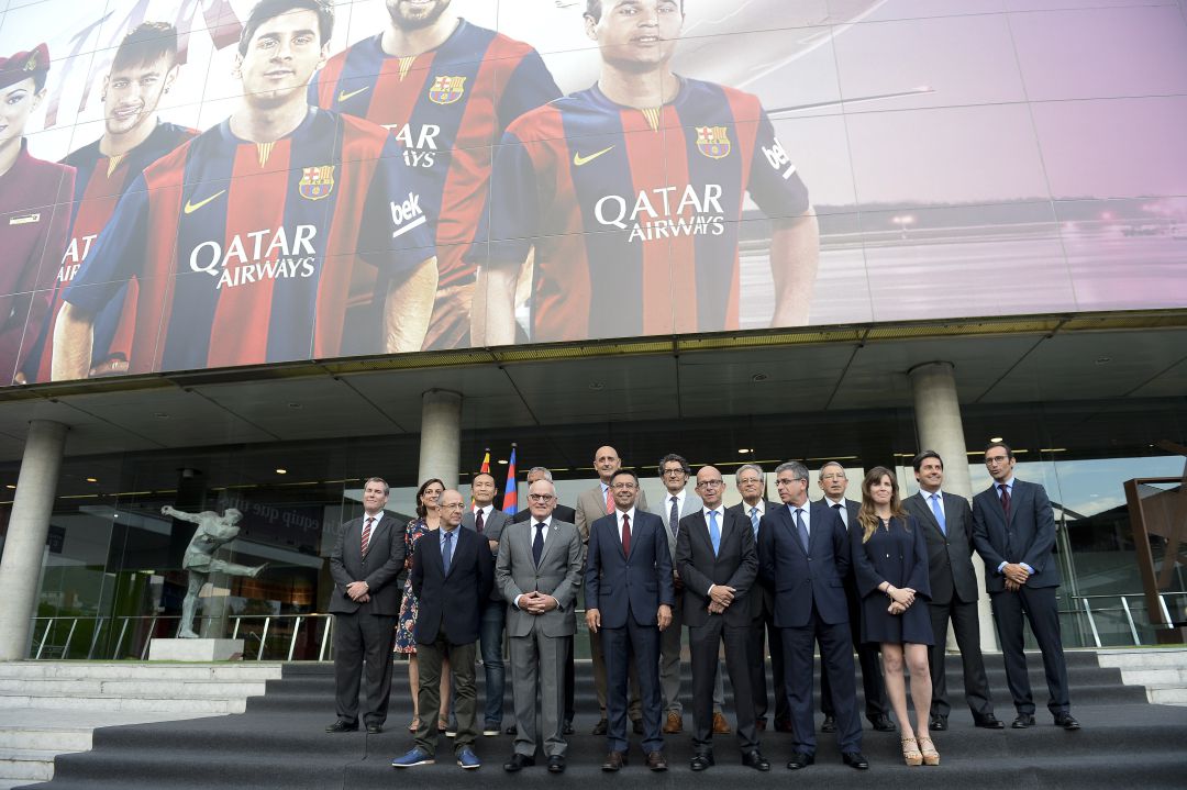 Emili Rousaud, primero por la izquierda en esta foto de familia de la directiva del Barcelona en 2015. Emili Rousaud, primero por la izquierda en esta foto de familia de la directiva del Barcelona en 2015.