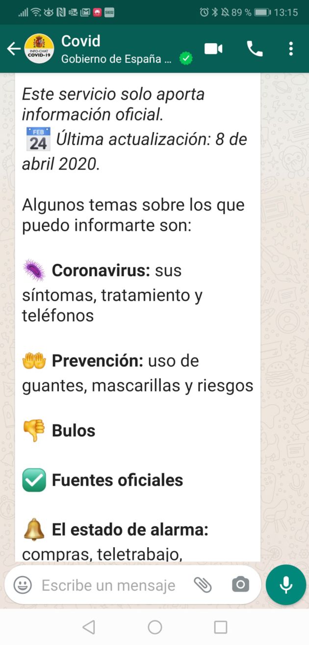El WhatsApp del Gobierno. El WhatsApp del Gobierno.