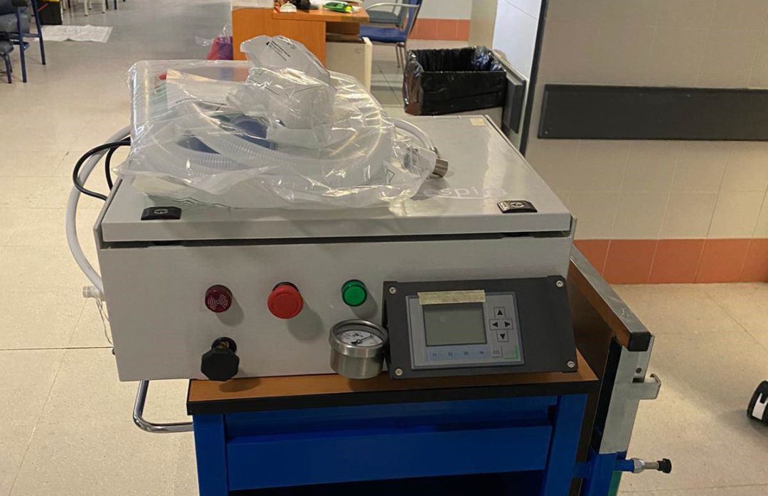 Prototipo del respirador usado con un paciente en Antequera (Málaga)
Prototipo del respirador usado con un paciente en Antequera (Málaga)