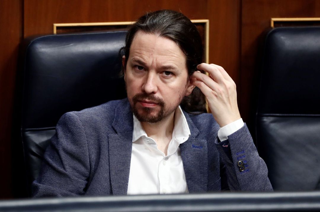 El vicepresidente segundo del Gobierno, Pablo Iglesias, durante el pleno celebrado este jueves en el Congreso El vicepresidente segundo del Gobierno, Pablo Iglesias, durante el pleno celebrado este jueves en el Congreso