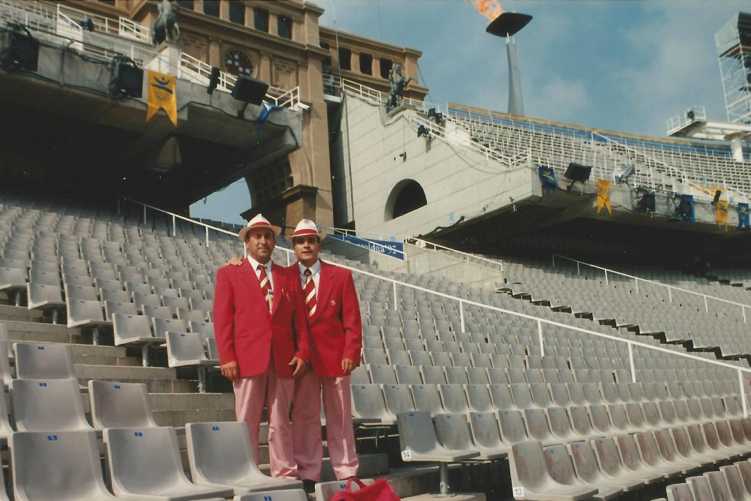 Juan José Fuentes en la Olimpiada de Barcelona ´92 donde participó como juez de atletismo Juan José Fuentes en la Olimpiada de Barcelona ´92 donde participó como juez de atletismo