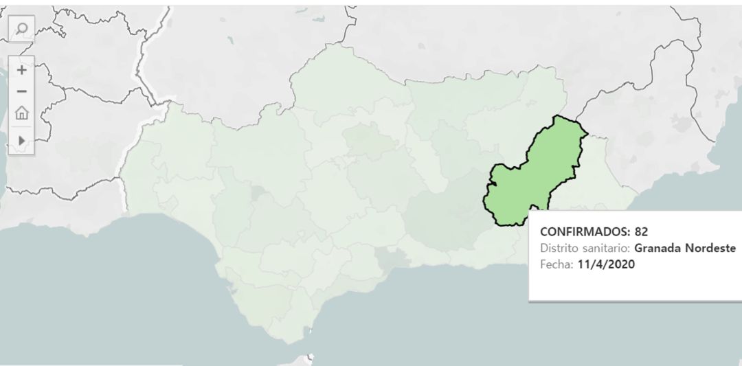 Guadix - Baza - Huéscar de las comarcas de Andalucía con menos afectados. Guadix - Baza - Huéscar de las comarcas de Andalucía con menos afectados.